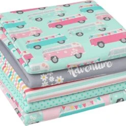 5-tlg. Stoffpaket Jersey Camper Bus