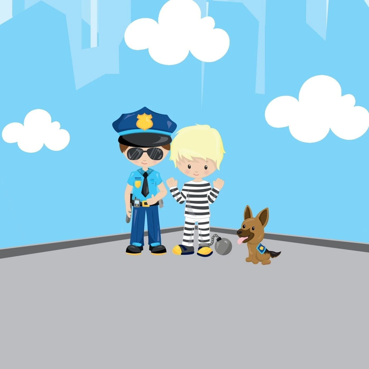 5-tlg. Stoffpaket Jersey Polizei 4 5-tlg. Stoffpaket Jersey Polizei – Bild 2