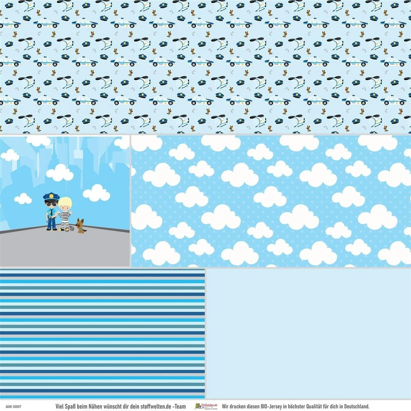 5-tlg. Stoffpaket Jersey Polizei 9 5-tlg. Stoffpaket Jersey Polizei – Bild 7