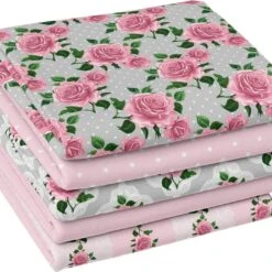 5-tlg. Stoffpaket Jersey Rosen Vintage