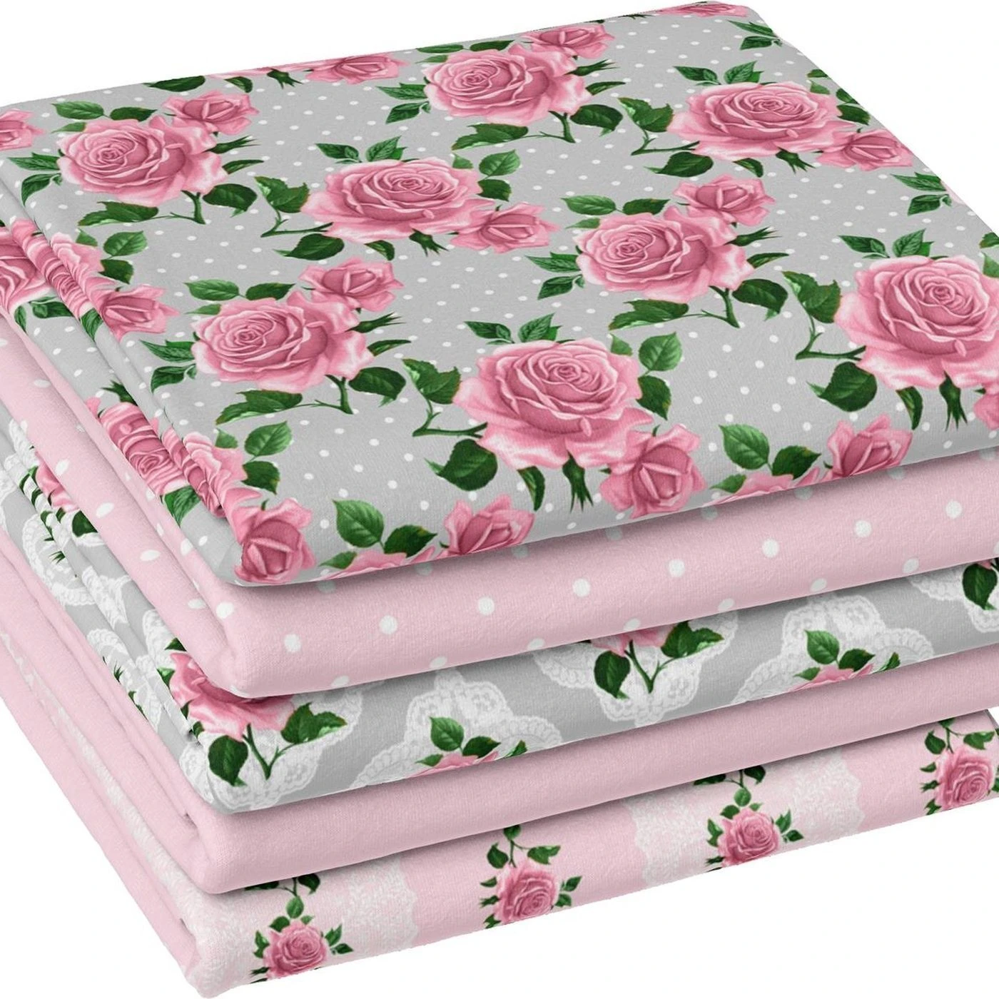 5-tlg. Stoffpaket Jersey Rosen Vintage 3 5-tlg. Stoffpaket Jersey Rosen Vintage