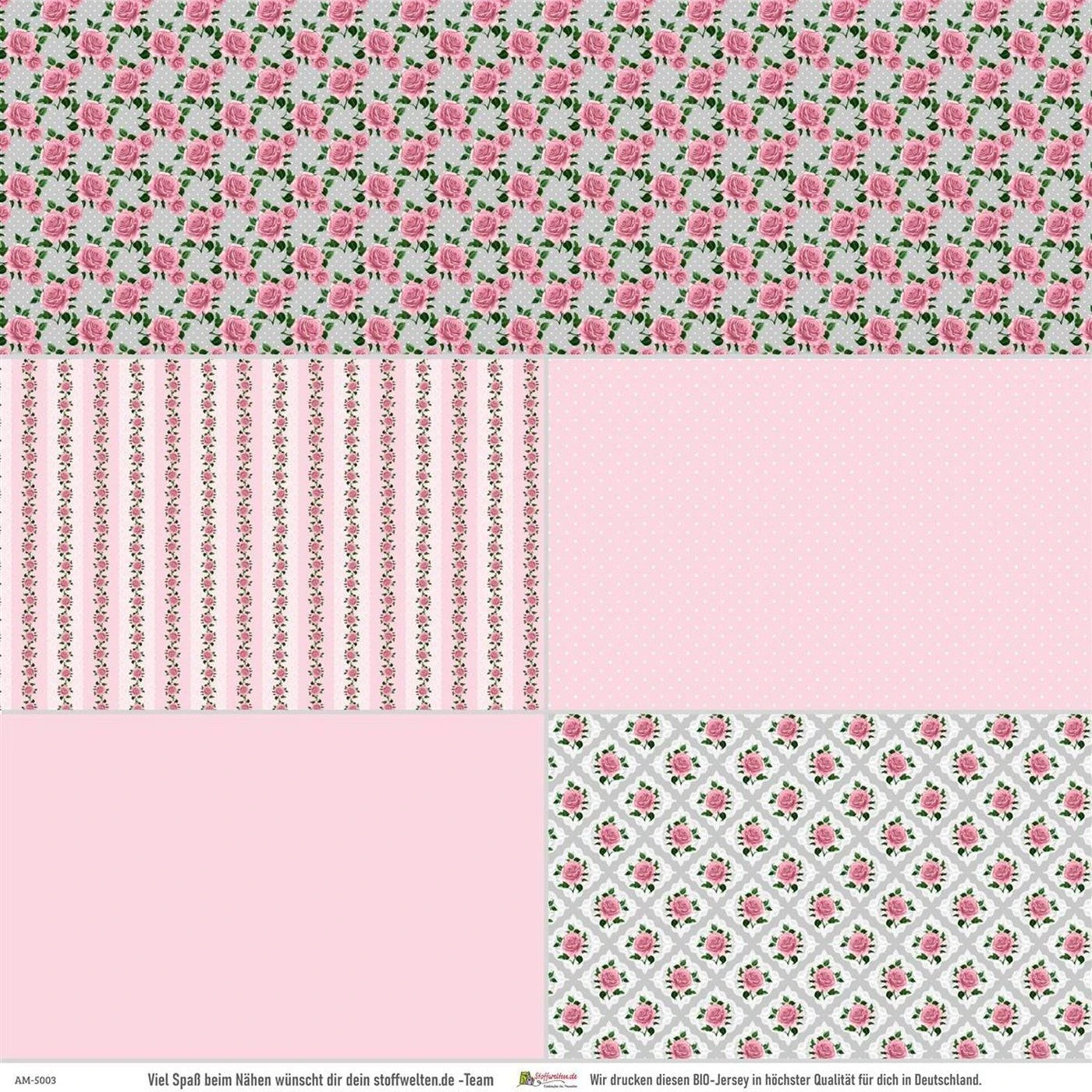 5-tlg. Stoffpaket Jersey Rosen Vintage 9 5-tlg. Stoffpaket Jersey Rosen Vintage – Bild 7