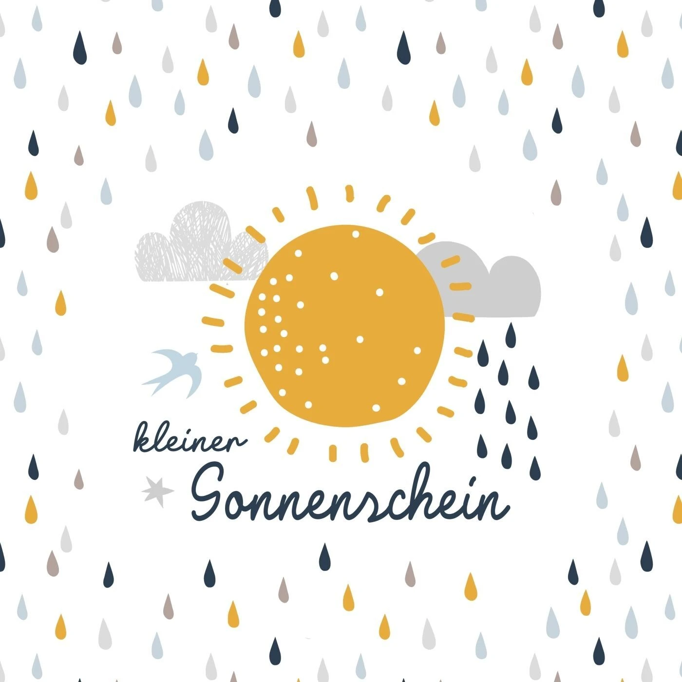 5-tlg. Stoffpaket Jersey Sonnenschein Regen (Blau) 5 5-tlg. Stoffpaket Jersey Sonnenschein Regen (Blau) – Bild 3