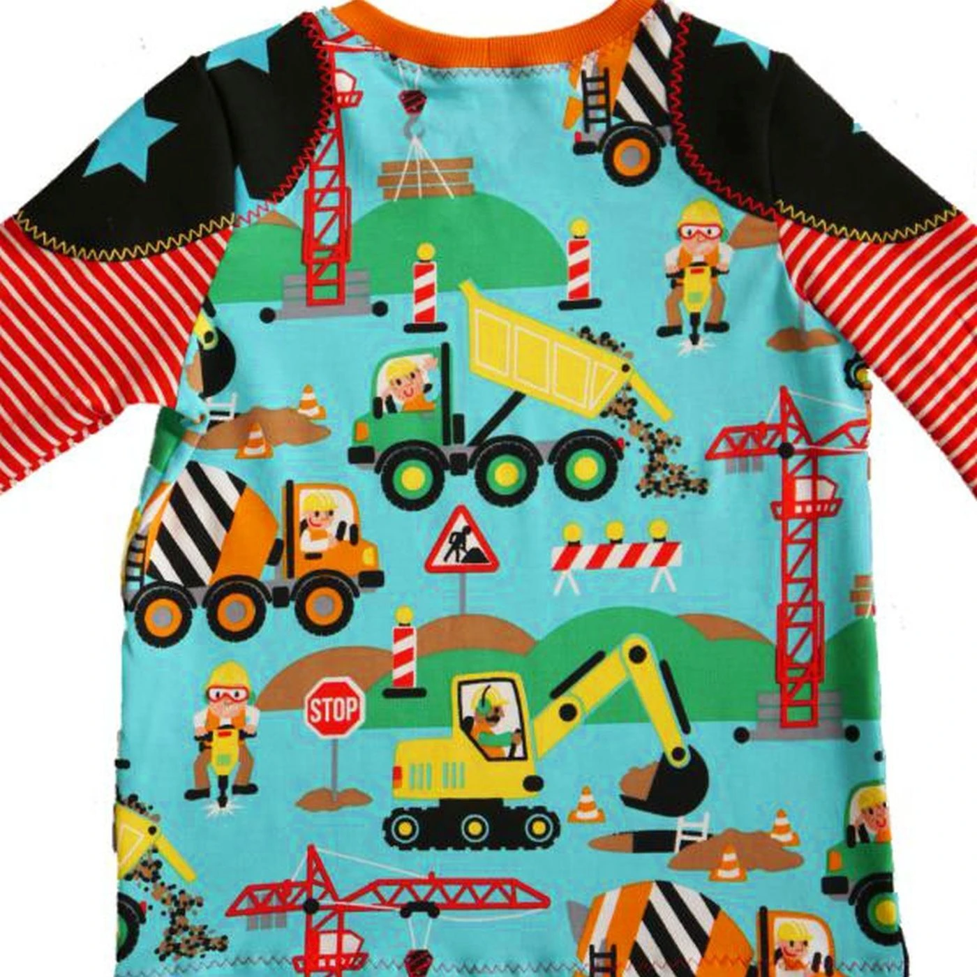 Bio-Jersey, At Work- Baustelle, Türkis, Exklusiv Bei Uns 3 Bio-Jersey, At Work- Baustelle, Türkis, Exklusiv Bei Uns – Bild 2