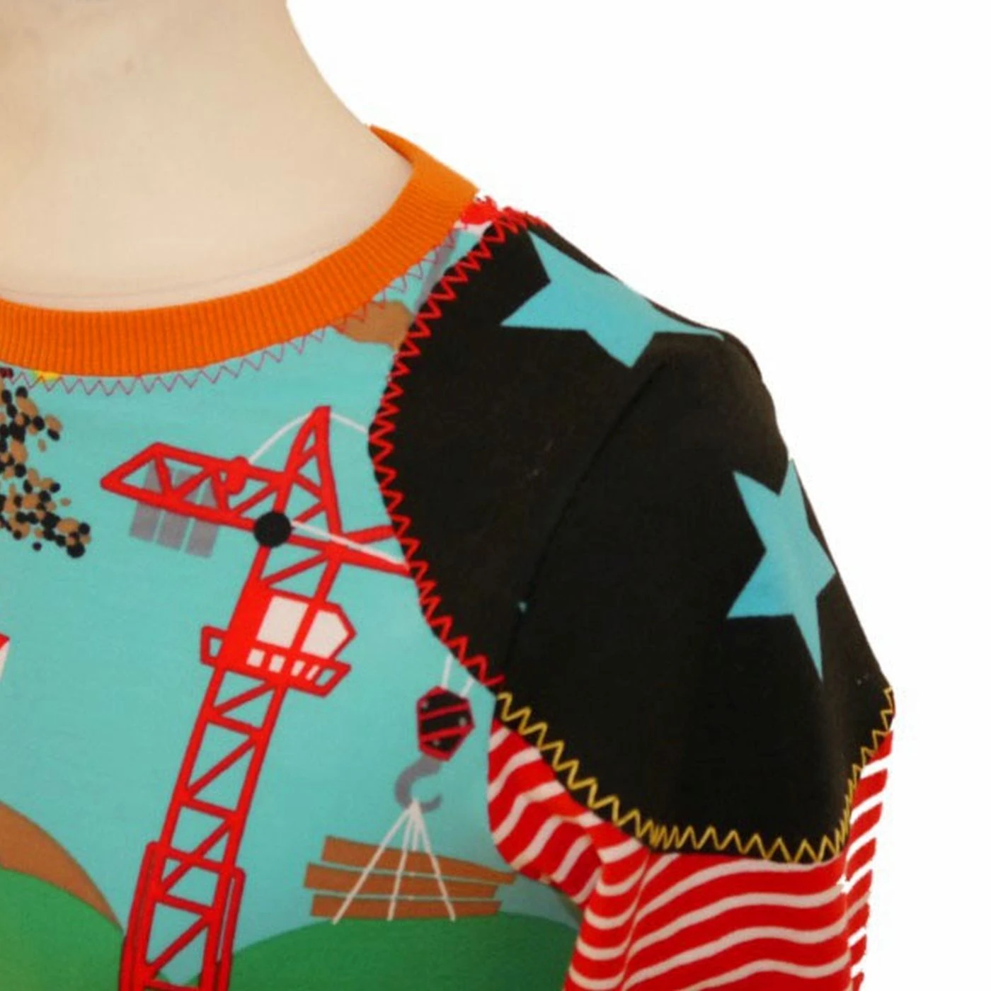 Bio-Jersey, At Work- Baustelle, Türkis, Exklusiv Bei Uns 5 Bio-Jersey, At Work- Baustelle, Türkis, Exklusiv Bei Uns – Bild 4