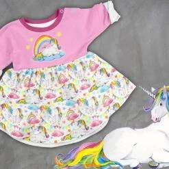 Bio-Jersey, Einhörner 6. Mottotag Kombi-Stoff, Uni Türkis -STOFFWELTEN Verkäufe bio jersey einhoerner 6 mottotag kombi stoff uni tuerkis5