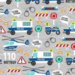 Bio-Jersey, Polizei 110 - Grau Melange, Exklusiv Bei Uns