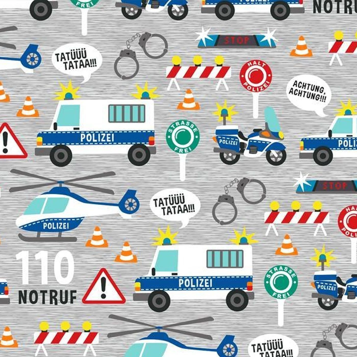 Bio-Jersey, Polizei 110 - Grau Melange, Exklusiv Bei Uns 3 Bio-Jersey, Polizei 110 - Grau Melange, Exklusiv Bei Uns