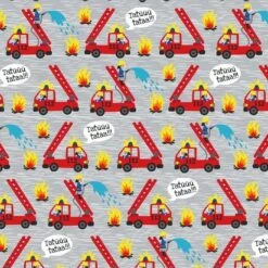 Bio-Jersey, Tatüüütataaa - Kombistoff Feuerwehr, Grau, Exklusiv Bei Uns