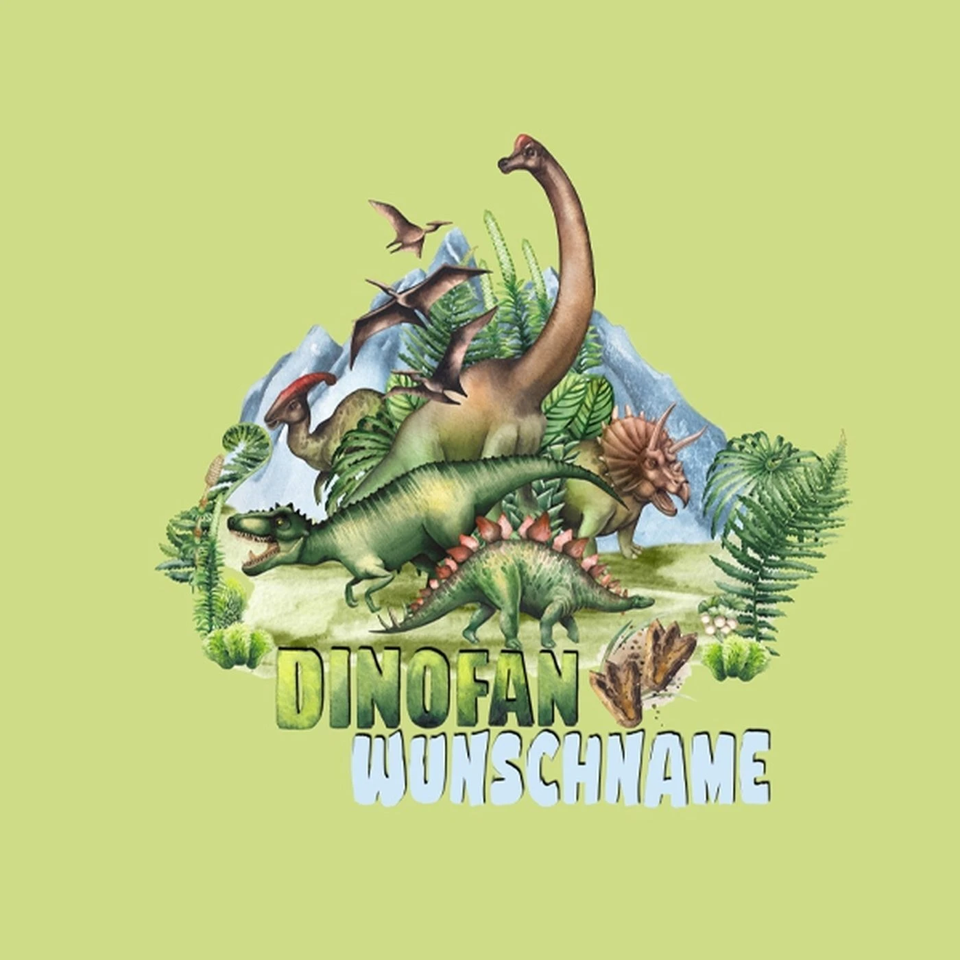 Bio-Jersey WUNSCHNAME Panel + Kombistoff Dino Jungle, Girls, 2 In 1 4 Bio-Jersey WUNSCHNAME Panel + Kombistoff Dino Jungle, Girls, 2 In 1 – Bild 2