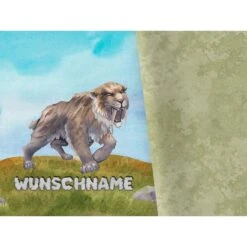 Bio-Jersey WUNSCHNAME Panel + Kombistoff Eiszeit, Wolf, Girls, 2 In 1