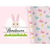 Bio-Jersey WUNSCHNAME Panel + Kombistoff Funny Bunny, Girls, 2 In 1