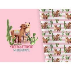 Bio-Jersey WUNSCHNAME Panel + Kombistoff KITA Spezial, Alpaka, 2 In 1