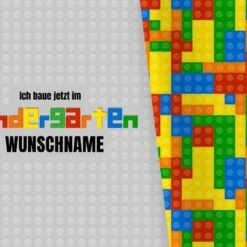 Bio-Jersey WUNSCHNAME Panel + Kombistoff KITA Spezial, Bauen, 2 In 1