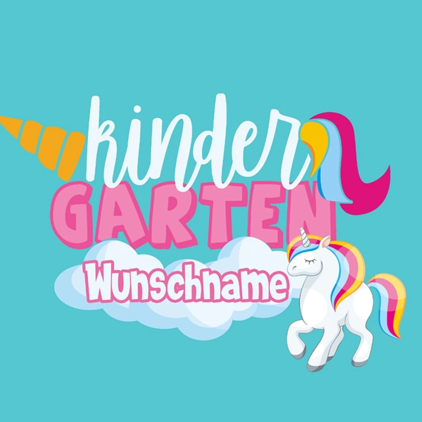 Bio-Jersey WUNSCHNAME Panel + Kombistoff KITA Spezial, Einhorn, 2 In 1 4 Bio-Jersey WUNSCHNAME Panel + Kombistoff KITA Spezial, Einhorn, 2 In 1 – Bild 2