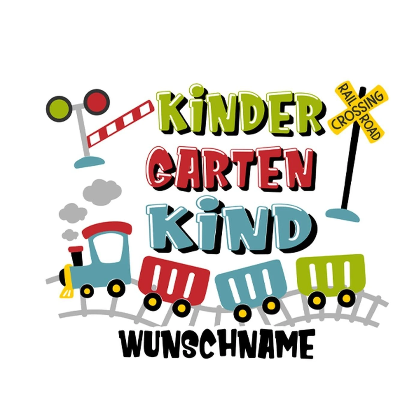 Bio-Jersey WUNSCHNAME Panel + Kombistoff KITA Spezial, Eisenbahn, 2 In 1 4 Bio-Jersey WUNSCHNAME Panel + Kombistoff KITA Spezial, Eisenbahn, 2 In 1 – Bild 2