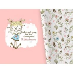 Bio-Jersey WUNSCHNAME Panel + Kombistoff KITA Spezial, Groß Genug, 2 In 1