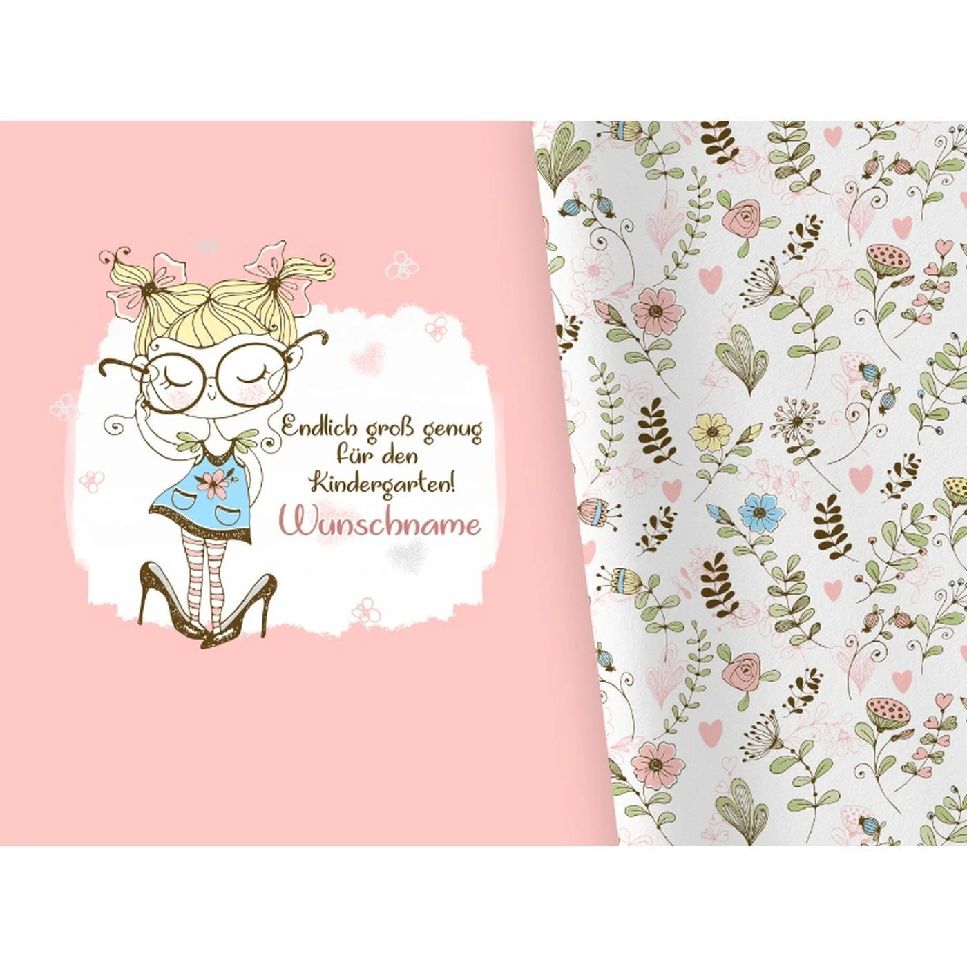 Bio-Jersey WUNSCHNAME Panel + Kombistoff KITA Spezial, Groß Genug, 2 In 1 3 Bio-Jersey WUNSCHNAME Panel + Kombistoff KITA Spezial, Groß Genug, 2 In 1