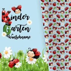 Bio-Jersey WUNSCHNAME Panel + Kombistoff KITA Spezial, Maikäfer, 2 In 1