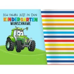 Bio-Jersey WUNSCHNAME Panel + Kombistoff KITA Spezial, Trecker, 2 In 1