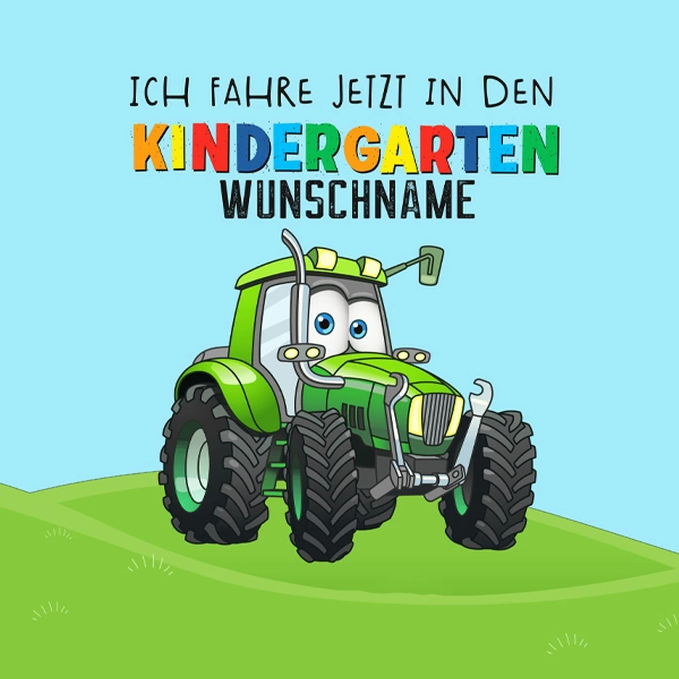 Bio-Jersey WUNSCHNAME Panel + Kombistoff KITA Spezial, Trecker, 2 In 1 4 Bio-Jersey WUNSCHNAME Panel + Kombistoff KITA Spezial, Trecker, 2 In 1 – Bild 2