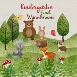 Titelseite -STOFFWELTEN Verkäufe bio jersey wunschname panel kombistoff kita spezial waldtiere 2 in 12