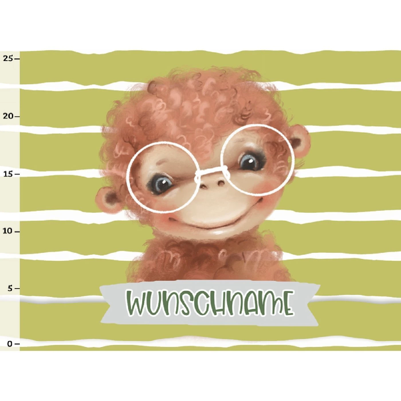 Bio-Jersey WUNSCHNAME Panel + Kombistoff Smiling Friends, Äffchen Grün, 2 In 1 4 Bio-Jersey WUNSCHNAME Panel + Kombistoff Smiling Friends, Äffchen Grün, 2 In 1 – Bild 2