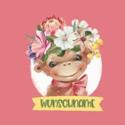 Titelseite -STOFFWELTEN Verkäufe bio jersey wunschname panel kombistoff smiling friends aeffchen rot 2 in 12