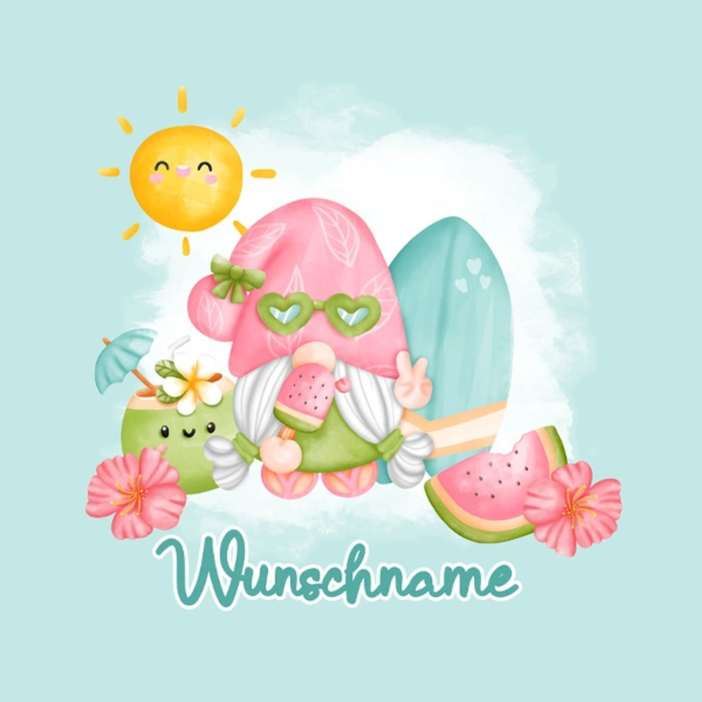 Bio-Jersey WUNSCHNAME Panel + Kombistoff Süße Früchtchen, Surfer, 2 In 1 4 Bio-Jersey WUNSCHNAME Panel + Kombistoff Süße Früchtchen, Surfer, 2 In 1 – Bild 2