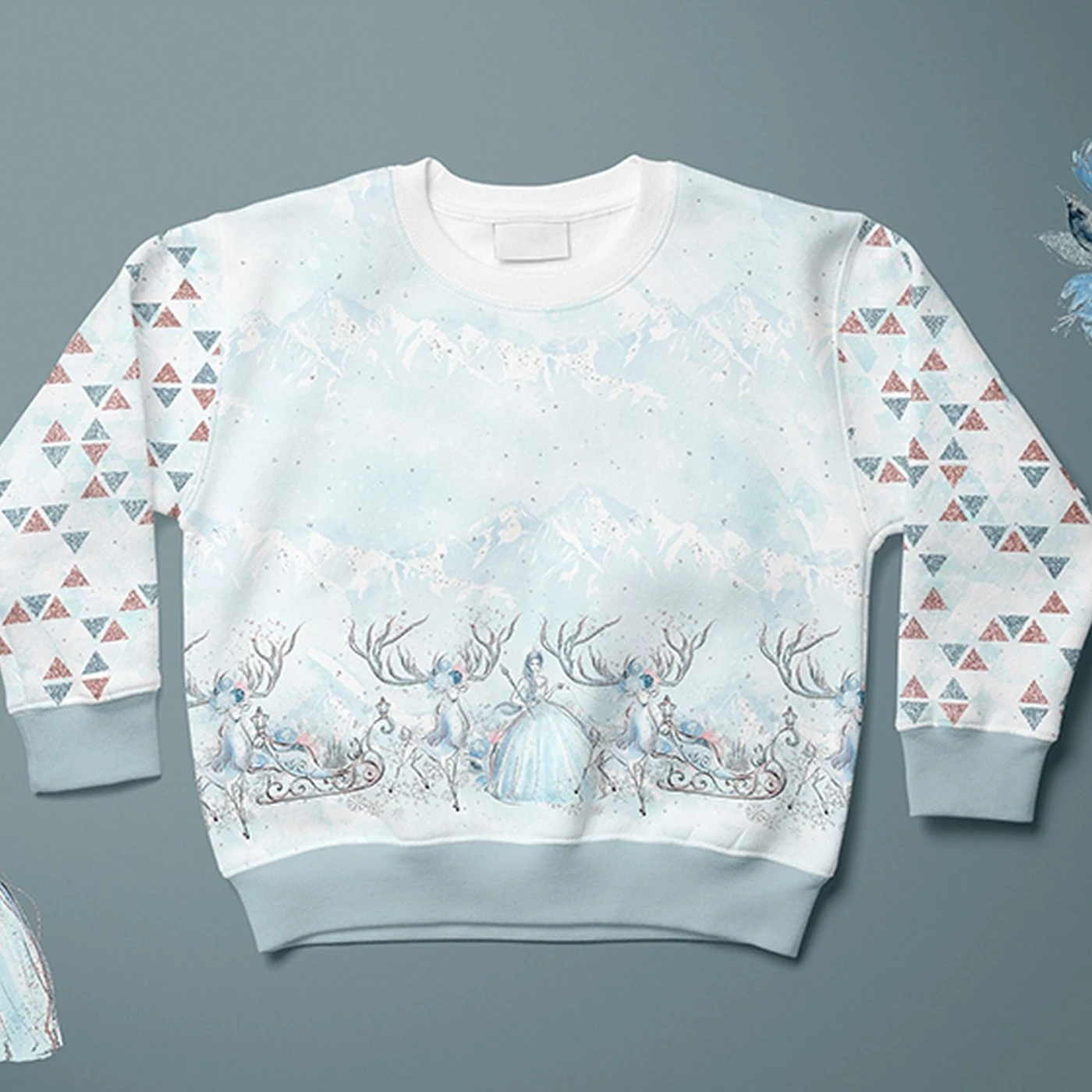 Bio-Sommersweat, Königin Des Eises, Kreise Silber Rosa 5 Bio-Sommersweat, Königin Des Eises, Kreise Silber Rosa – Bild 3