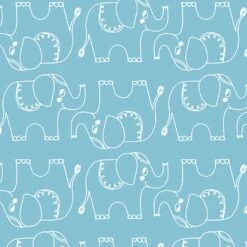 Musselin ELEFANTEN Aquablau, Exklusiv Bei Uns