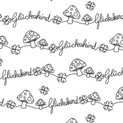 Musselin GLÜCKSKIND Schwarz Weiß, Exklusiv Bei Uns