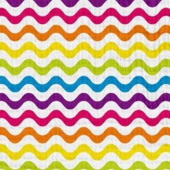 Musselin Regenbogen Wellig