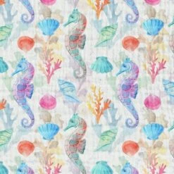 Musselin Seepferdchen Bunt