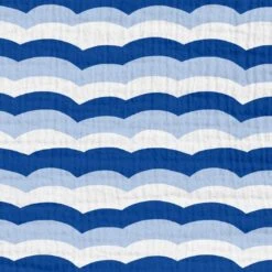 Musselin Wellen Blau