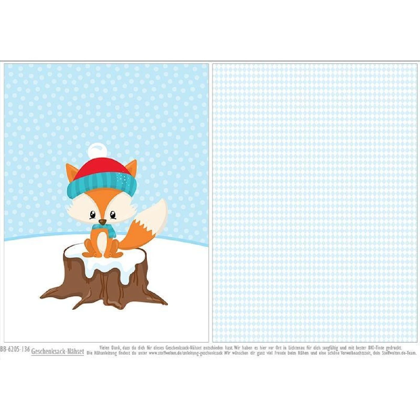 Nähset XXL Riesen Geschenke-Sack Fuchs, Canvas 4 Nähset XXL Riesen Geschenke-Sack Fuchs, Canvas – Bild 2