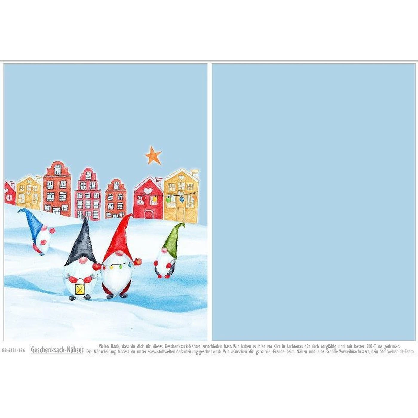 Nähset XXL Riesen Geschenke-Sack Gnomes, Canvas 4 Nähset XXL Riesen Geschenke-Sack Gnomes, Canvas – Bild 2