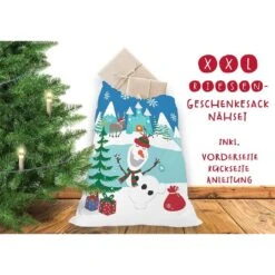Nähset XXL Riesen Geschenke-Sack Schneemann, Winterprinzessin, Canvas