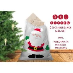 Nähset XXL Riesen Geschenke-Sack Weihnachtsmann, Canvas