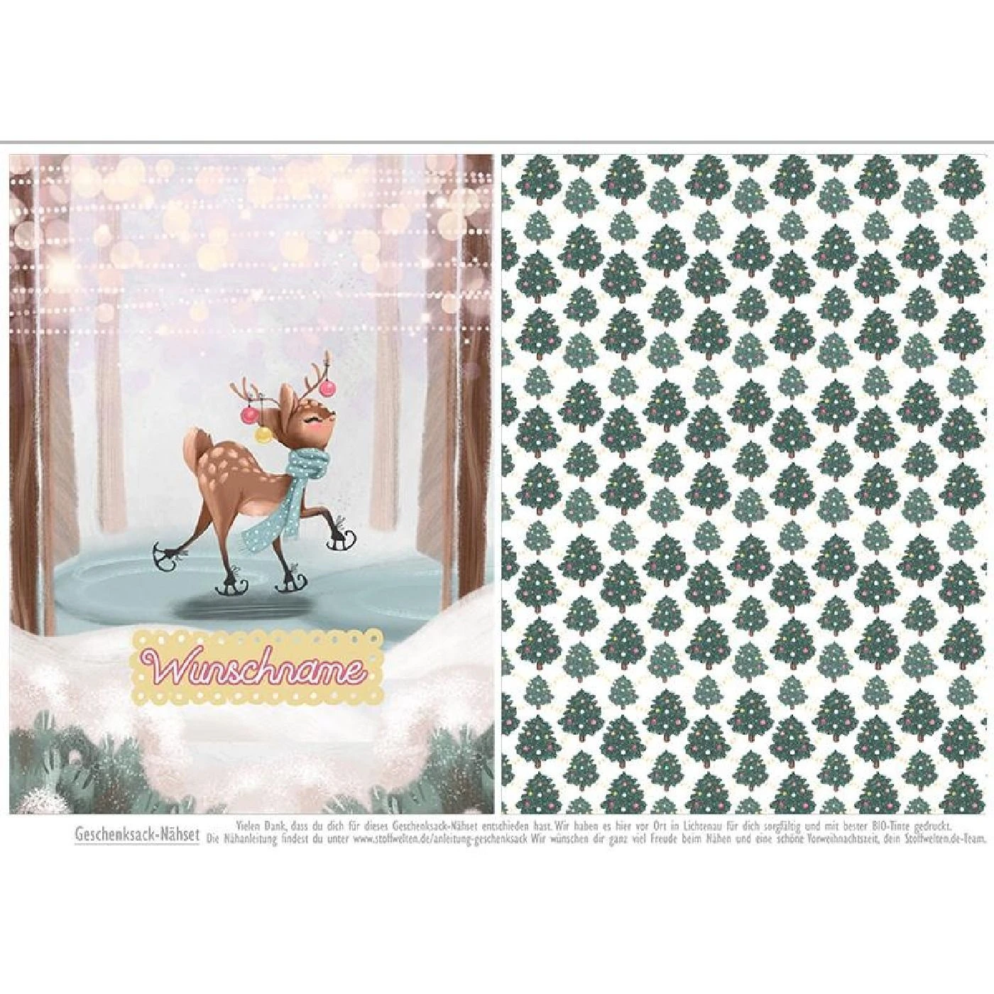 Nähset XXL Riesen WUNSCHNAME Geschenke-Sack Winterspaß Eislaufen, Canvas 4 Nähset XXL Riesen WUNSCHNAME Geschenke-Sack Winterspaß Eislaufen, Canvas – Bild 2