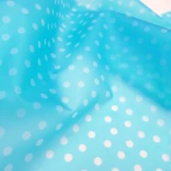 Regenmantel-Stoff - Punkte/Hellblau