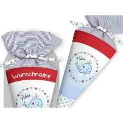 Schultüte Ahoi Wal, Nähset Mit Rohling