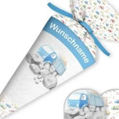 Schultüte Baufahrzeug, Nähset Mit Rohling -STOFFWELTEN Verkäufe schultuete baufahrzeug naehset mit rohling 13