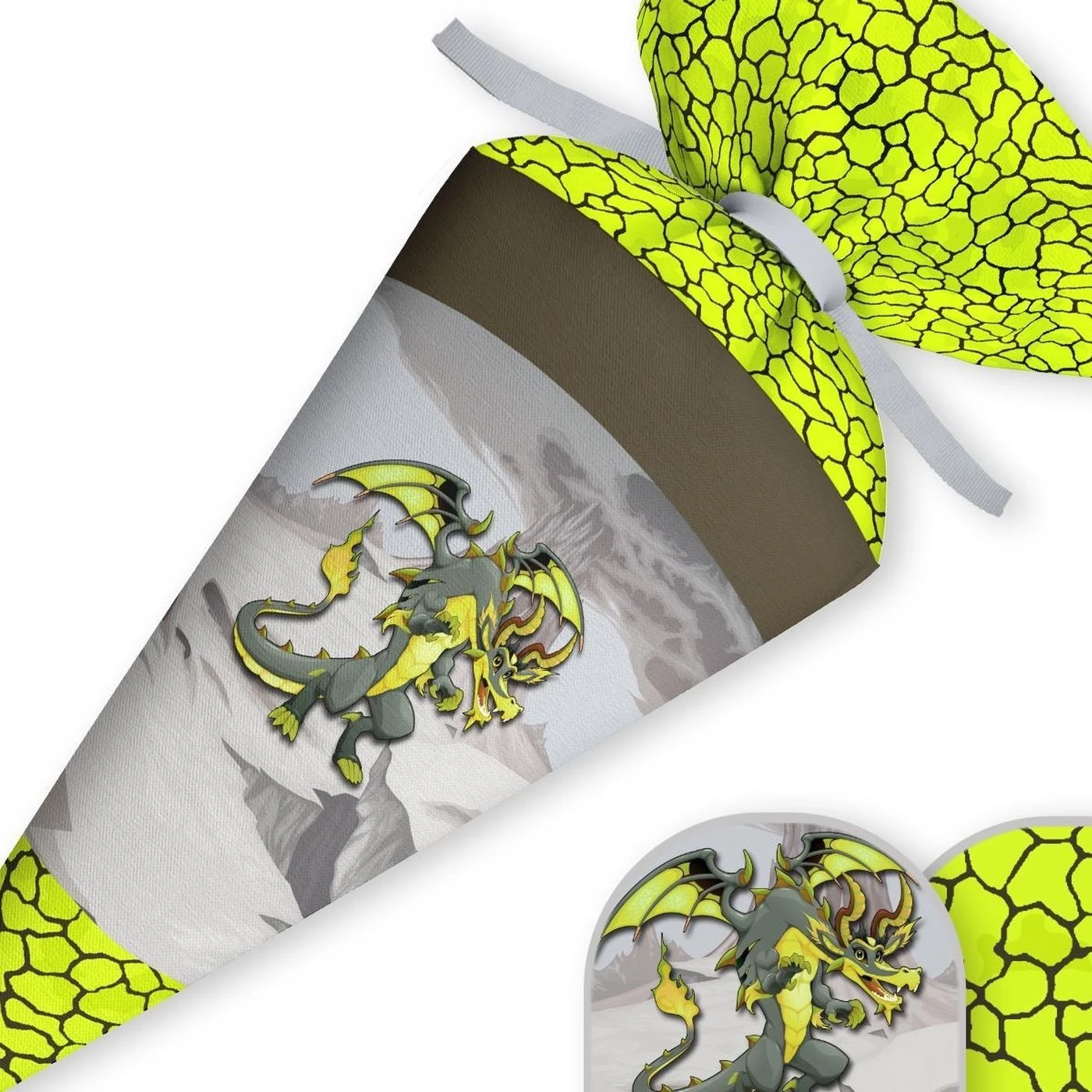 Schultüte Drache, Nähset Mit Rohling 4 Schultüte Drache, Nähset Mit Rohling – Bild 2