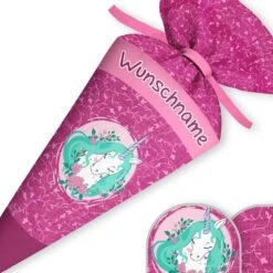 Schultüte Einhorn & Blumen, Nähset Mit Rohling -STOFFWELTEN Verkäufe schultuete einhorn blumen naehset mit rohling 13