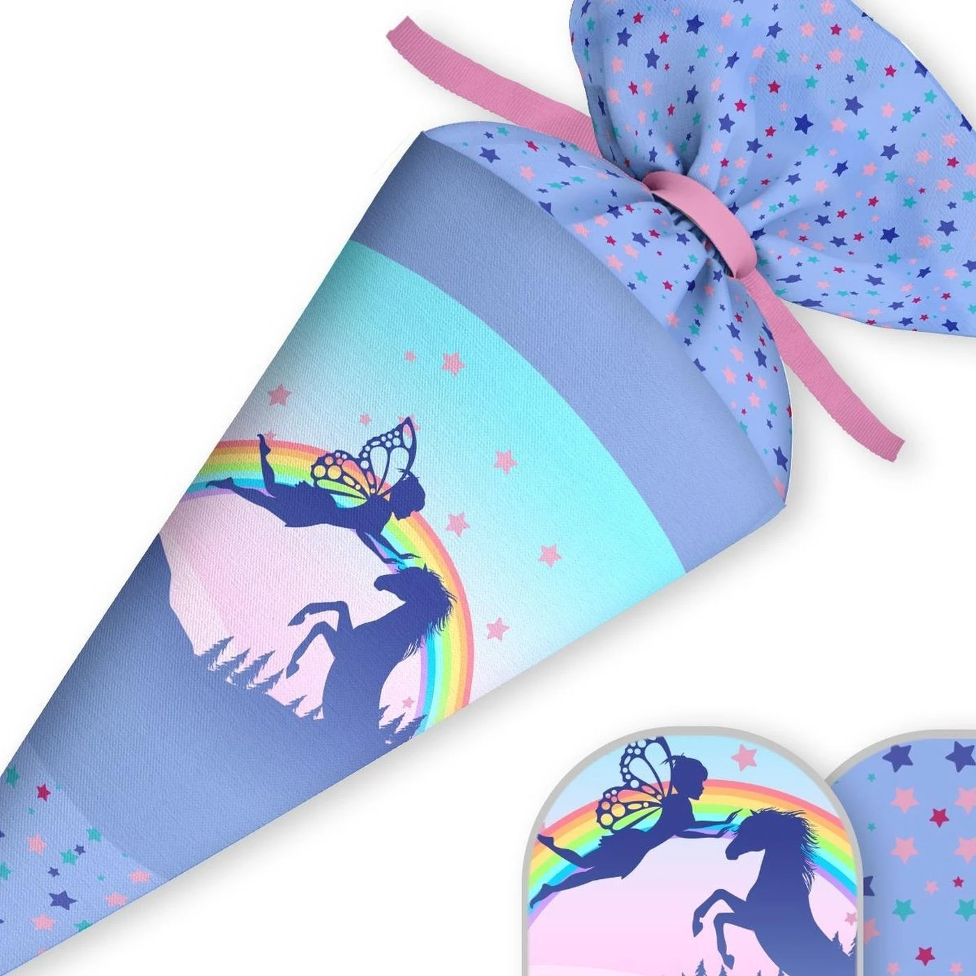 Schultüte Fairyland Fee & Pferd, Nähset Mit Rohling 4 Schultüte Fairyland Fee & Pferd, Nähset Mit Rohling – Bild 2