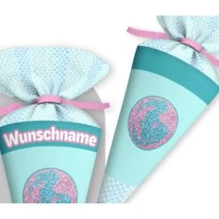 Schultüte Fake-Glitzer Meerjungfrau, Nähset Mit Rohling