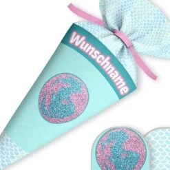 Schultüte Fake-Glitzer Meerjungfrau, Nähset Mit Rohling -STOFFWELTEN Verkäufe schultuete fake glitzer meerjungfrau naehset mit rohling 13