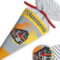 Schultüte Feuerwehr, Nähset Mit Rohling -STOFFWELTEN Verkäufe schultuete feuerwehr naehset mit rohling 13