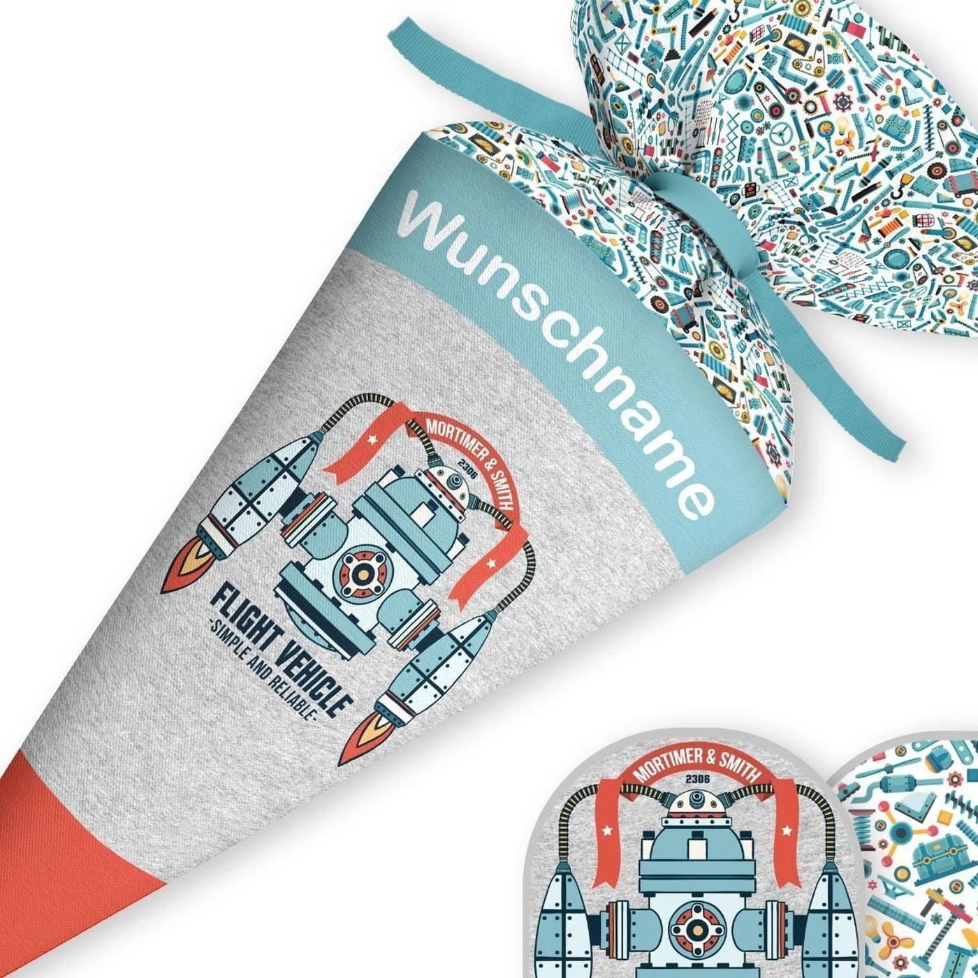 Schultüte Flight Vehicle, Nähset Mit Rohling 5 Schultüte Flight Vehicle, Nähset Mit Rohling – Bild 3